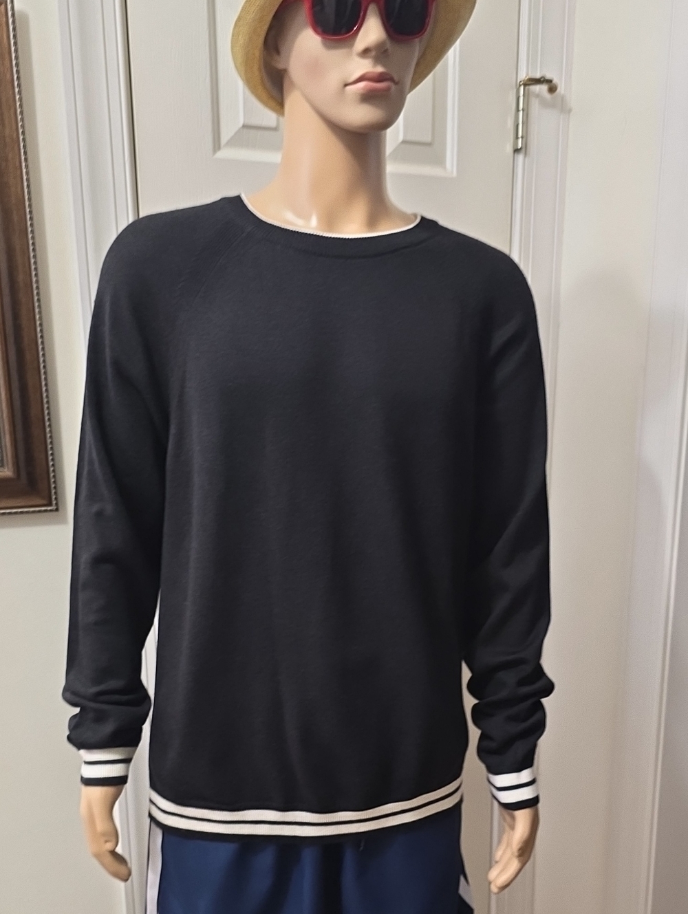 FLX Brand Men's Black And White Pullover Sweater Size XL